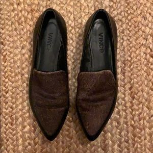 Vince fur top slip on loafers